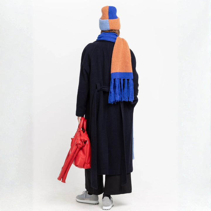 ALPACA MAXI - wool scarf - colorblock blue | Buffet Clothing