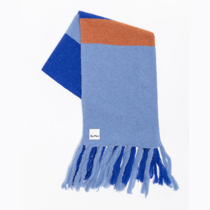 ALPACA MAXI - wool scarf - colorblock blue | Buffet Clothing
