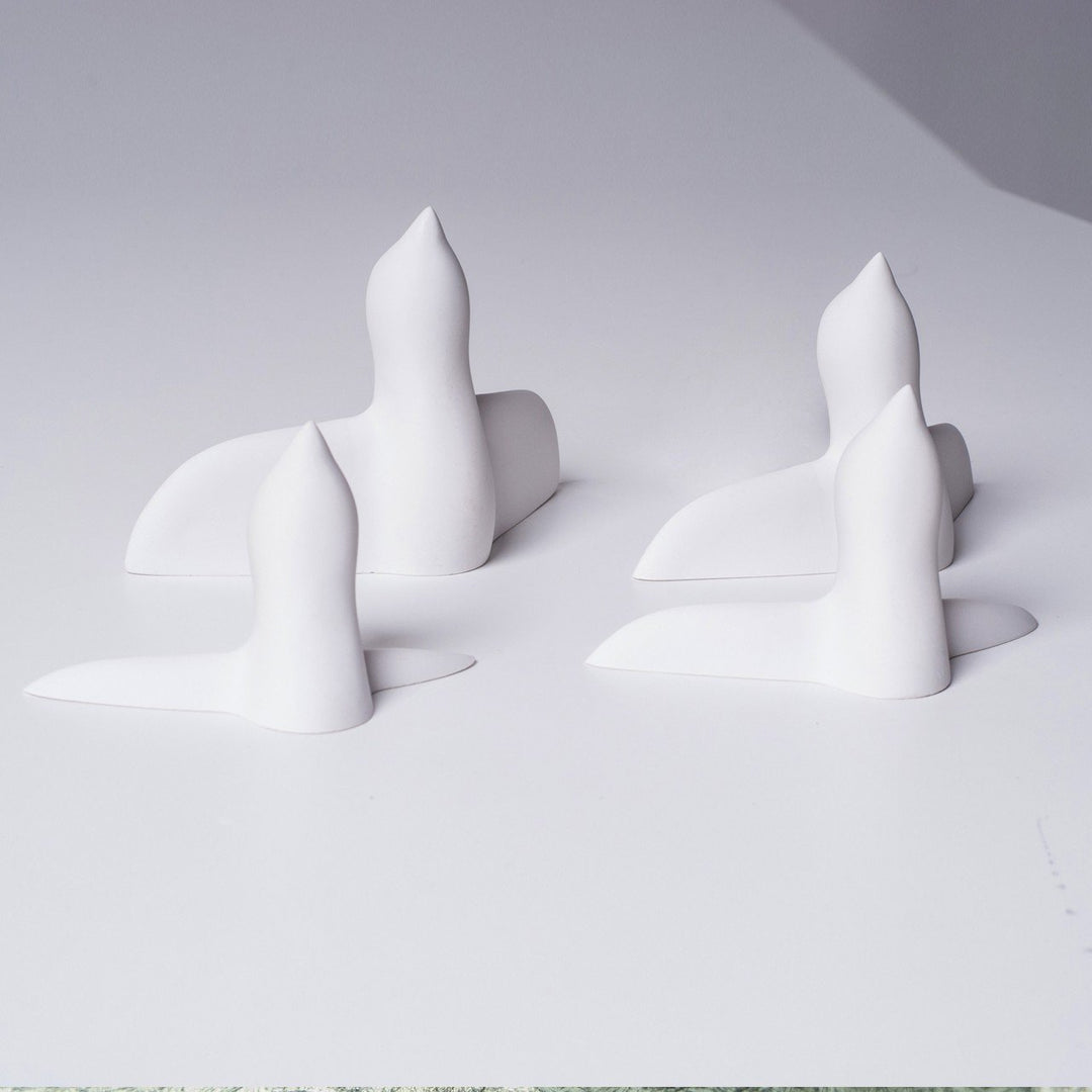 WHITE BIRD SWARM - decorative birds - set of 4 - white | Formpoet