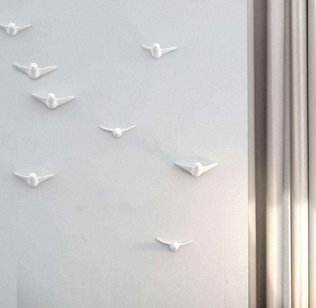 DECOR BIRD SWARM - decor birds - set of 8 - white | Formpoet