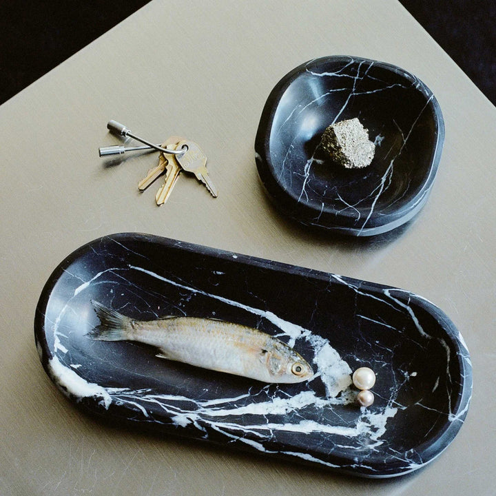 FACET BOWL - Ablage - Kleine Schale aus schwarzem Marquina Marmor - 14 cm | Craighill