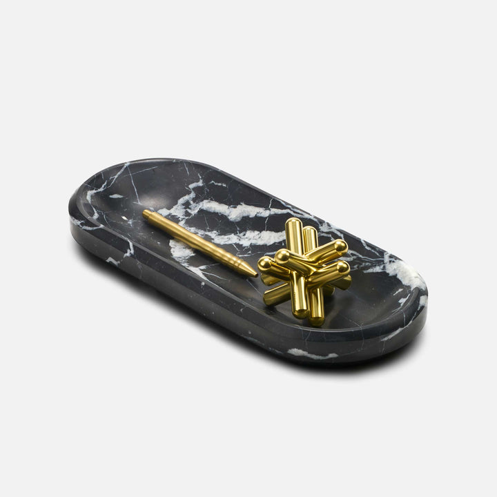 FACET BOWL - Ablage - Große Schale aus schwarzem Marquina Marmor - 31 cm | Craighill