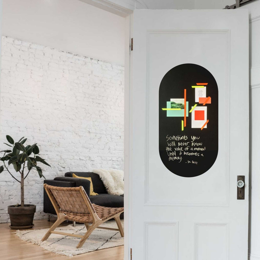 OVAL - wall sticker magnetic - black | Groovy Magnets