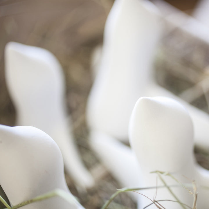 WHITE BIRD SWARM - decorative birds - set of 4 - white | Formpoet