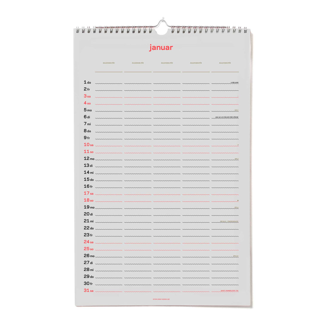 zweitausend&sechsundzwanzig - FAMILIENKALENDER & PLANER 2026 - 27×42 cm | rikiki