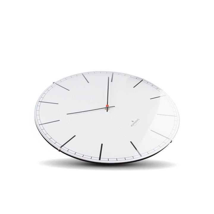 ONE INDEX DOME | Silent WALL CLOCK | stainless steel with white dial & indices | Huygens