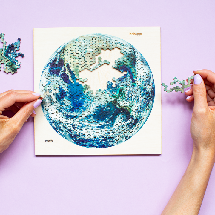EARTH | Extraordinary Wooden IQ PUZZLES | Planetary Series | Level Hard | Behäppi