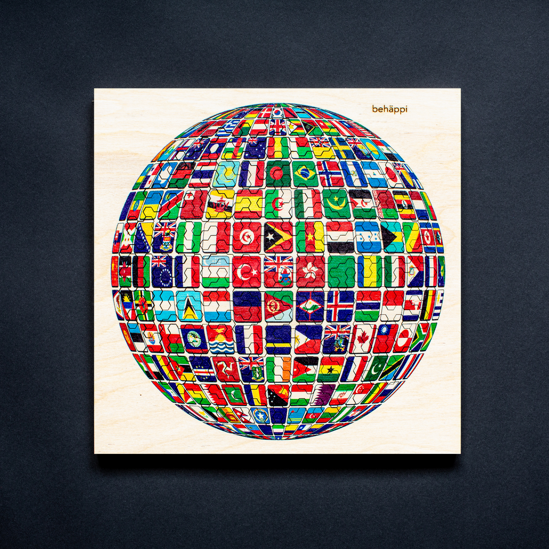 WORLD | Extraordinary Wooden IQ PUZZLES | Planetary Series | Level Hard | Behäppi