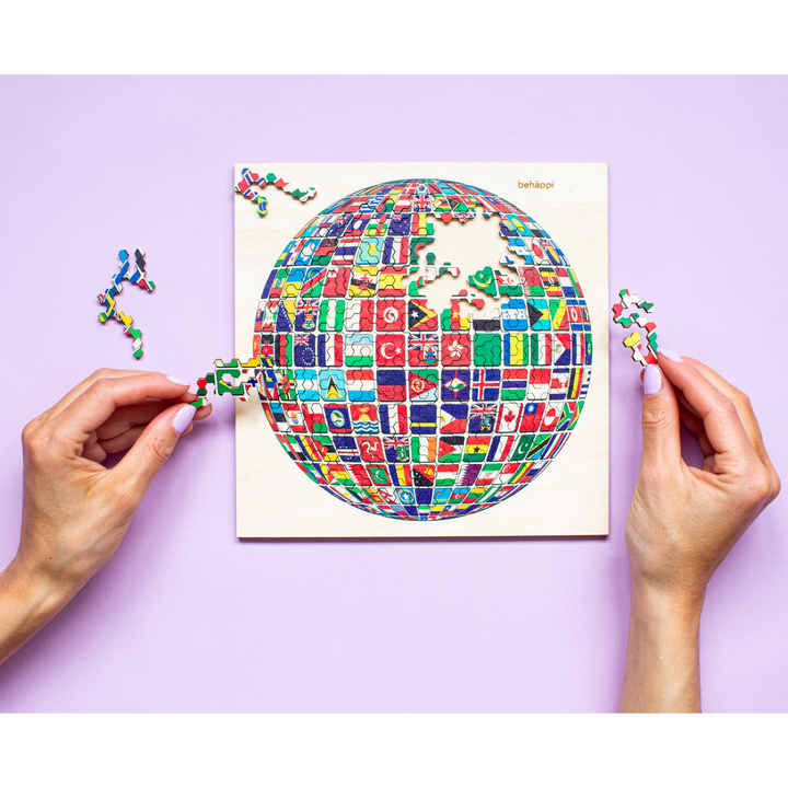 WORLD | Extraordinary Wooden IQ PUZZLES | Planetary Series | Level Hard | Behäppi