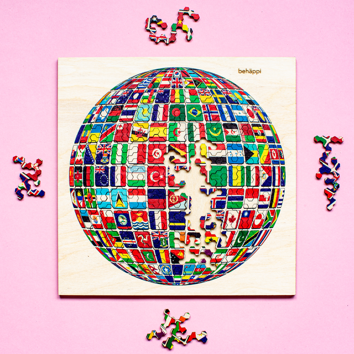 WORLD | Extraordinary Wooden IQ PUZZLES | Planetary Series | Level Hard | Behäppi