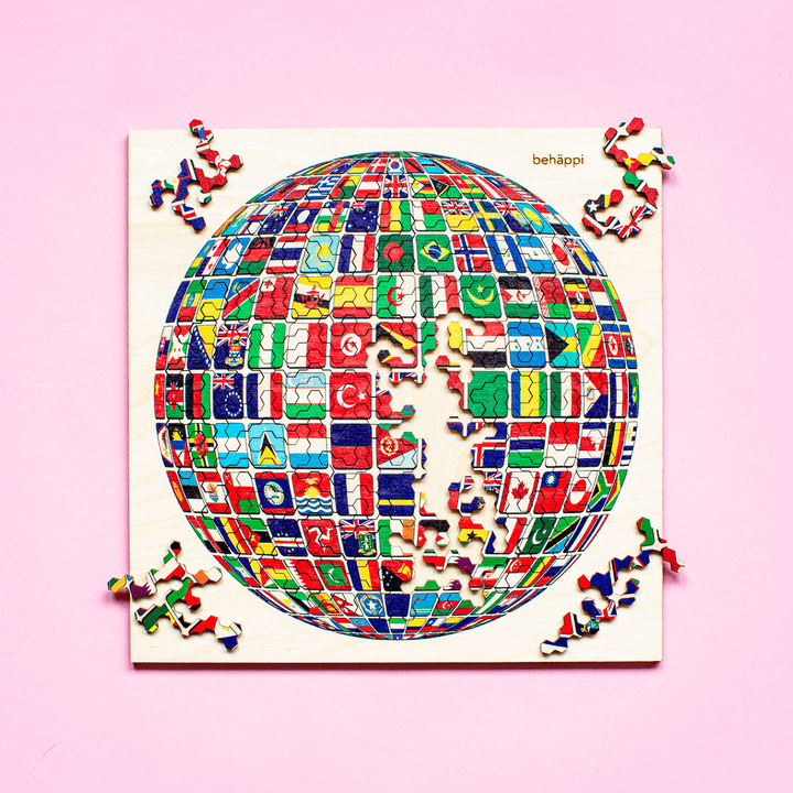 WORLD | Extraordinary Wooden IQ PUZZLES | Planetary Series | Level Hard | Behäppi