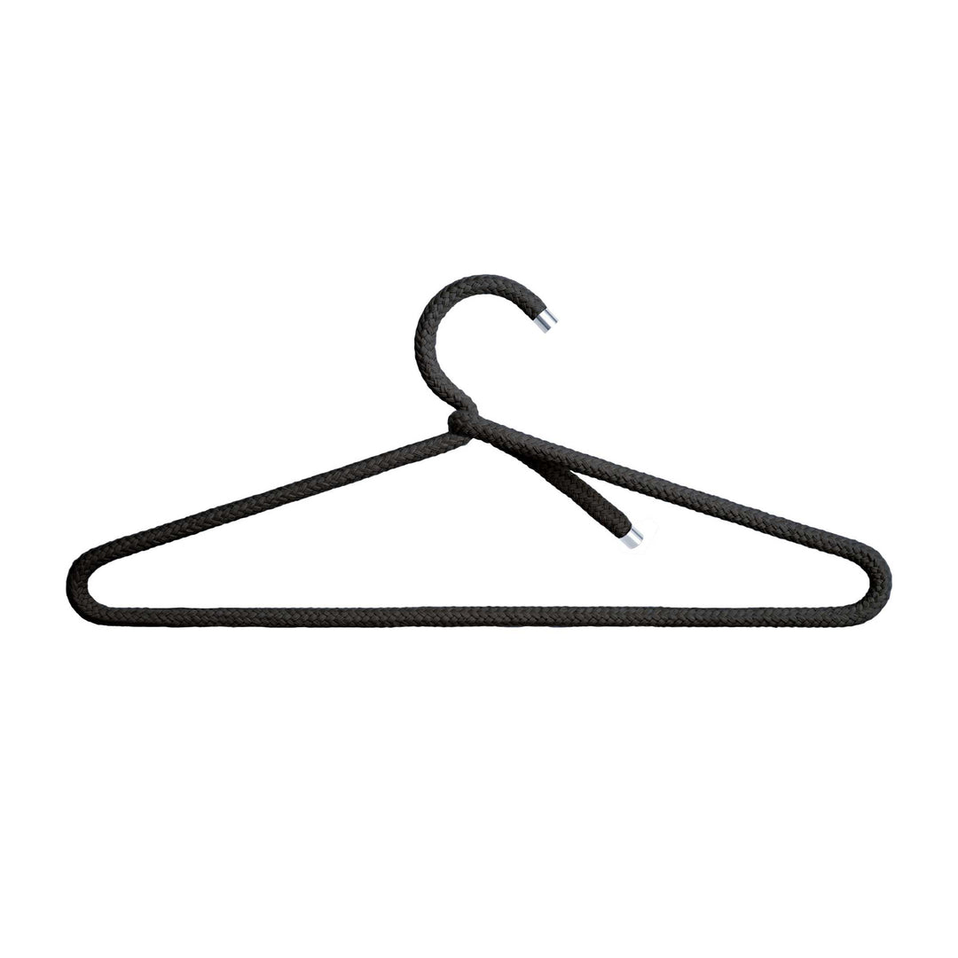 ROPE HANGER Cotton | Schwarze Textil-KLEIDERBÜGEL aus Baumwoll-Seil | 3er Set | Peppermint Products