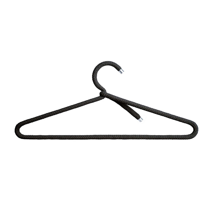 ROPE HANGER Cotton | Schwarze Textil-KLEIDERBÜGEL aus Baumwoll-Seil | 3er Set | Peppermint Products