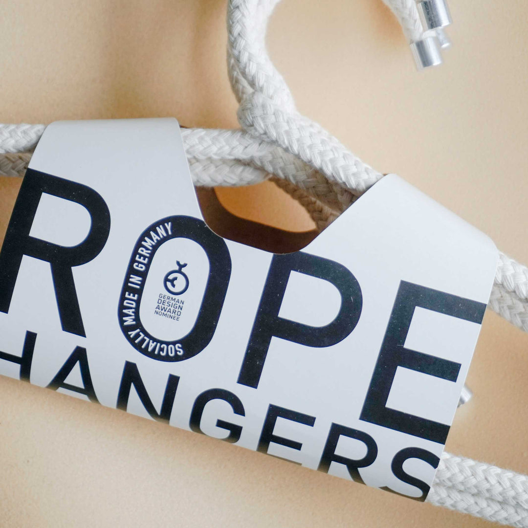 ROPE HANGER Cotton | Schwarze Textil-KLEIDERBÜGEL aus Baumwoll-Seil | 3er Set | Peppermint Products