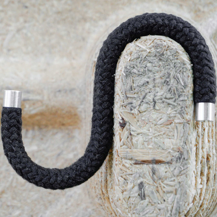 ROPE HOOK Cotton | Schwarze Textil-S-KLEIDERHAKEN aus Baumwoll-Seil | 5er Set | Peppermint Products