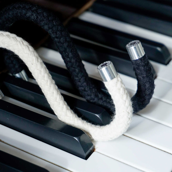 ROPE HOOK Cotton | Schwarze Textil-S-KLEIDERHAKEN aus Baumwoll-Seil | 5er Set | Peppermint Products