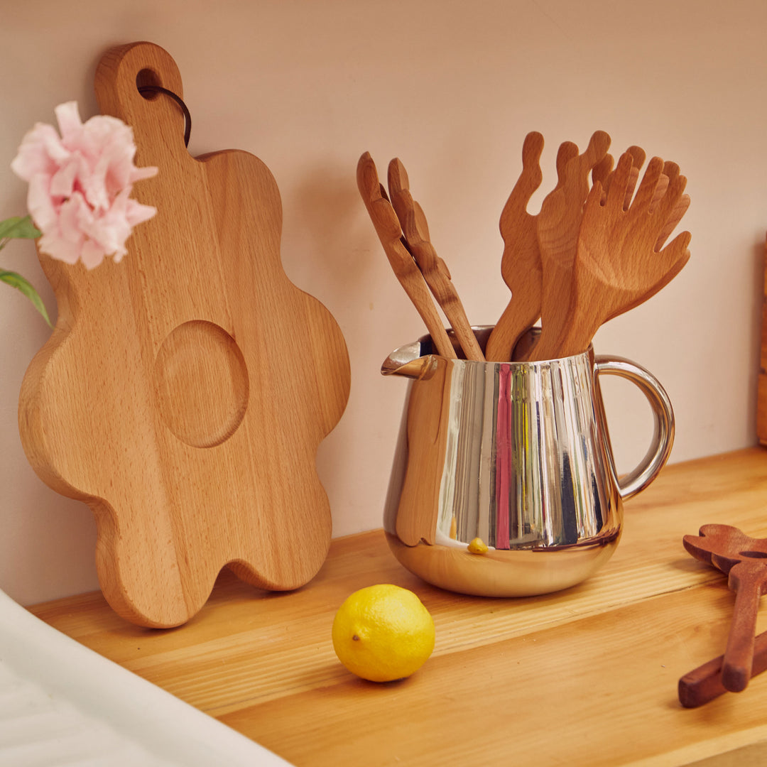 SERVING FRIENDS BOARD - large wooden cutting board - 28x37 cm | Selena Liu | Areaware