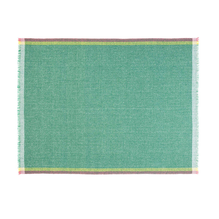 INTEGRATE THROW INTUITION - grüne Tagesdecke - 180x140 cm - 100% Merino Wolle | Cristian Zuzunaga