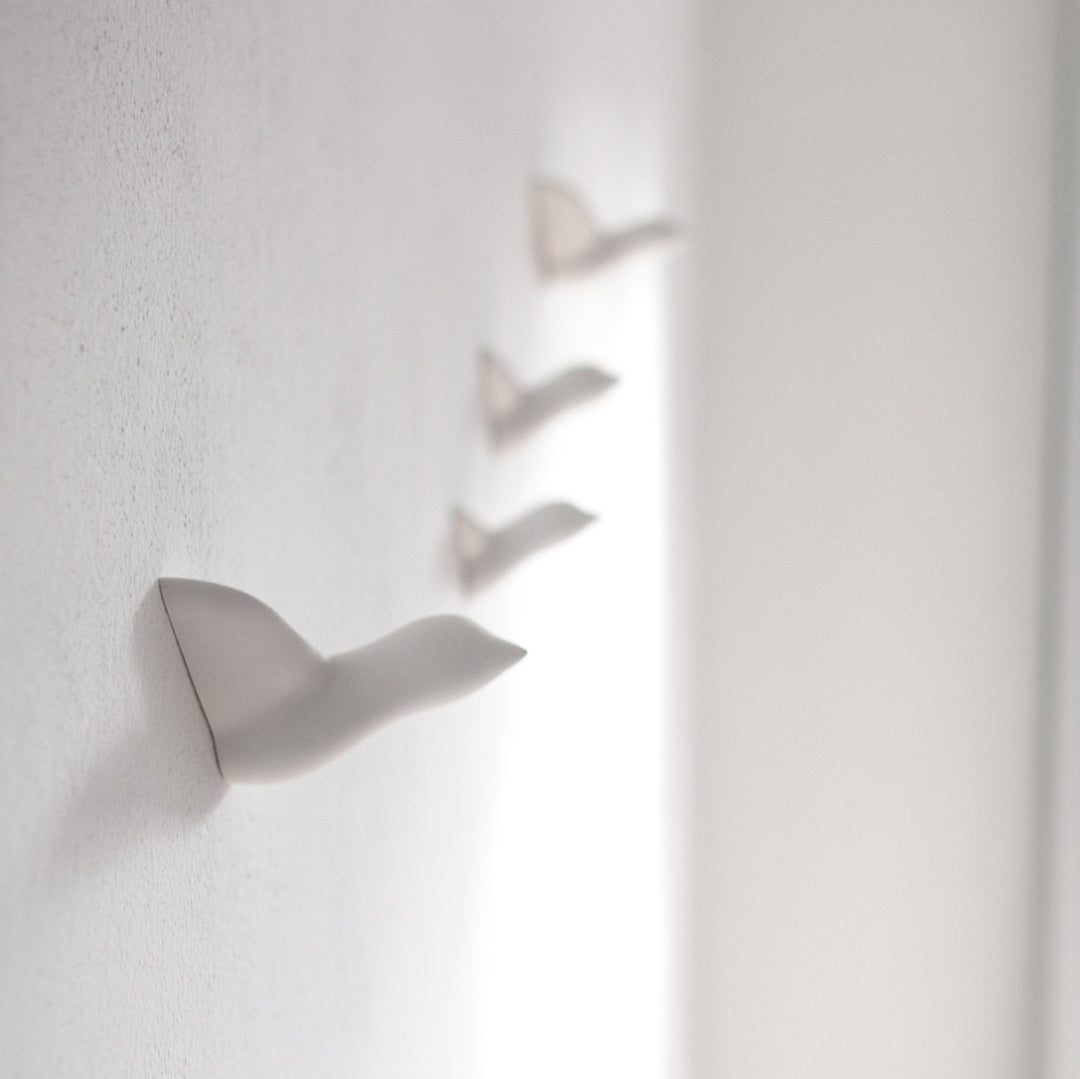 WHITE BIRD SWARM - Decorative Birds - Set of 4 | Formpoet