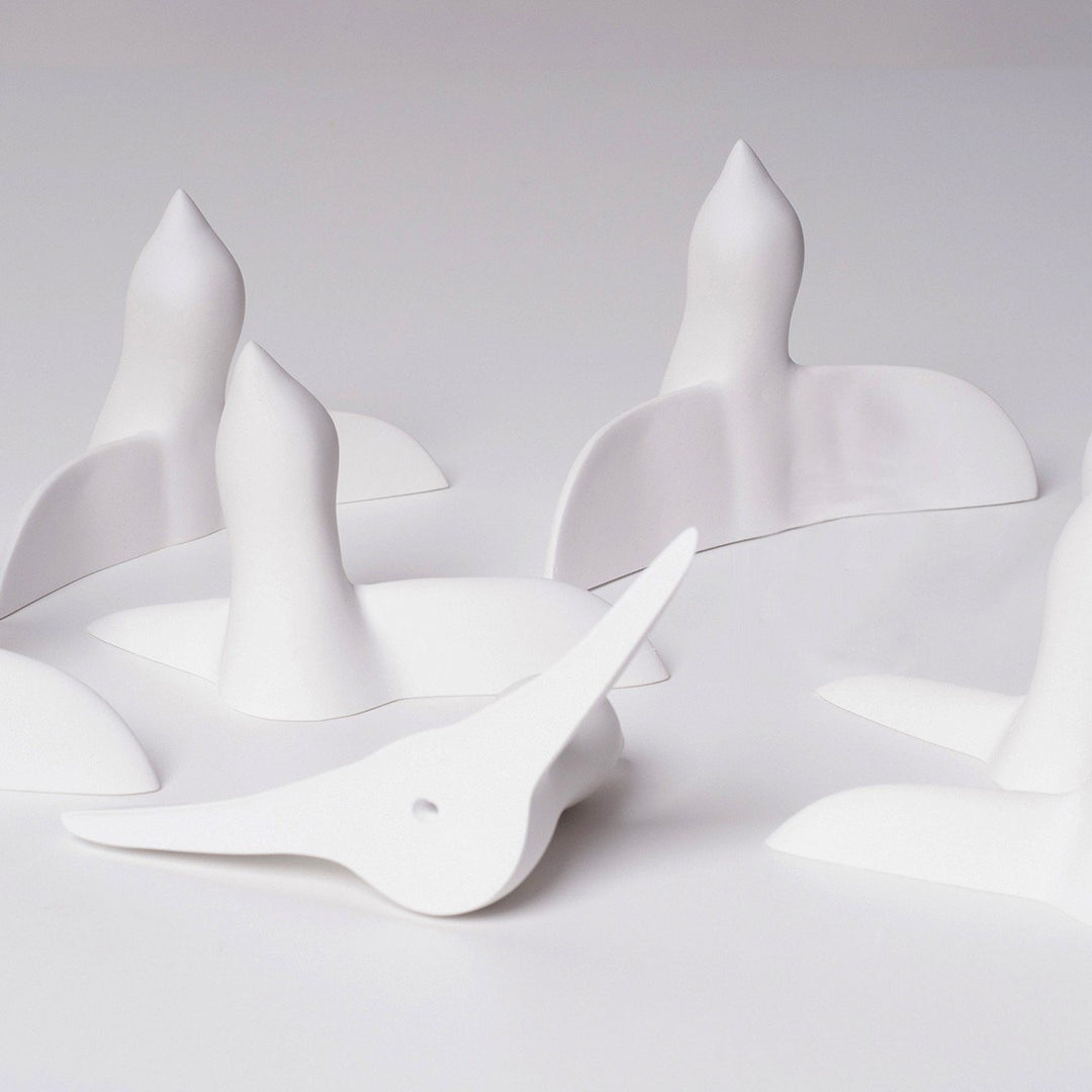 WHITE BIRD SWARM - Decorative Birds - Set of 8 | Formpoet