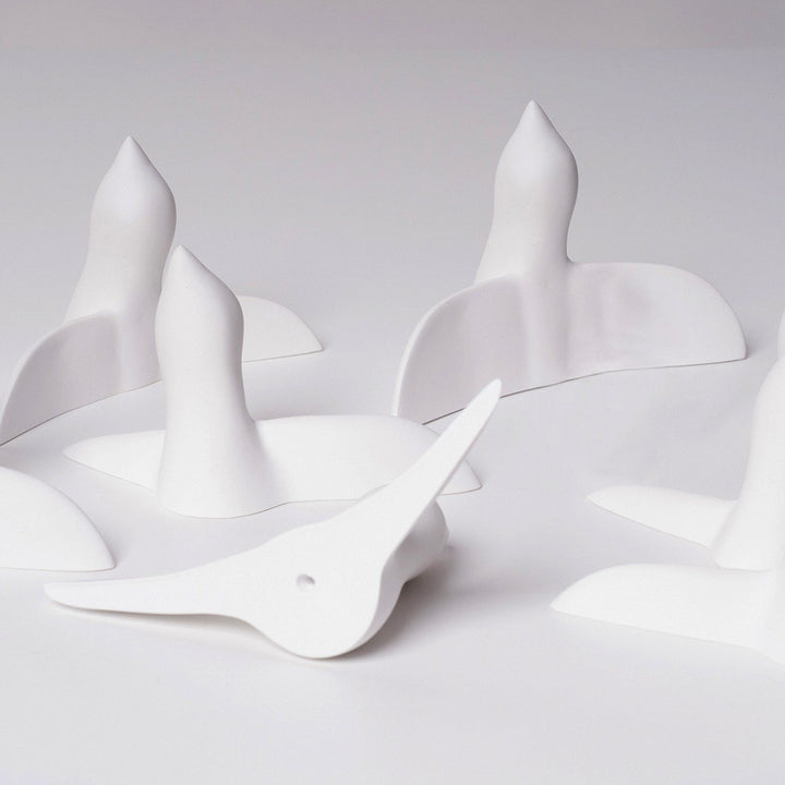 WHITE BIRD SWARM - Decorative Birds - Set of 8 | Formpoet