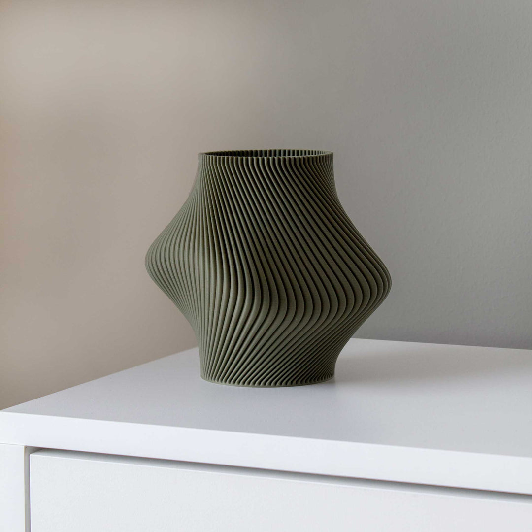 Vase Bloz – Olive · 3D Printed · Inner Vase · 20 cm | Sheyn