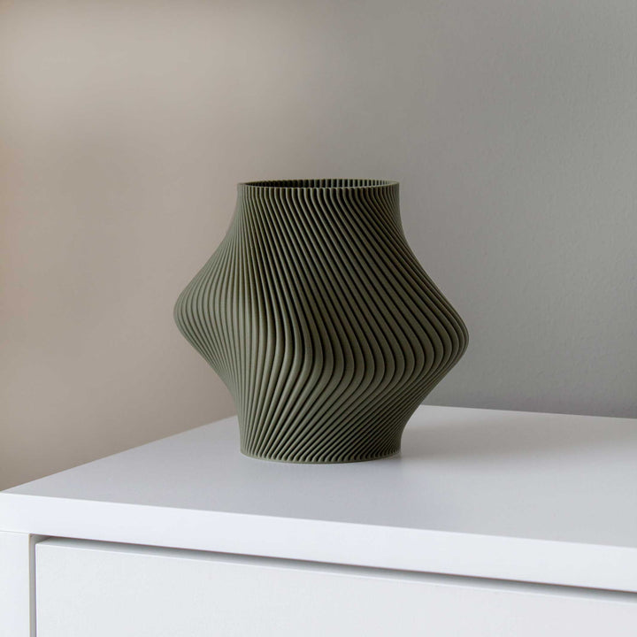 Vase Bloz – Olive · 3D Printed · Inner Vase · 20 cm | Sheyn