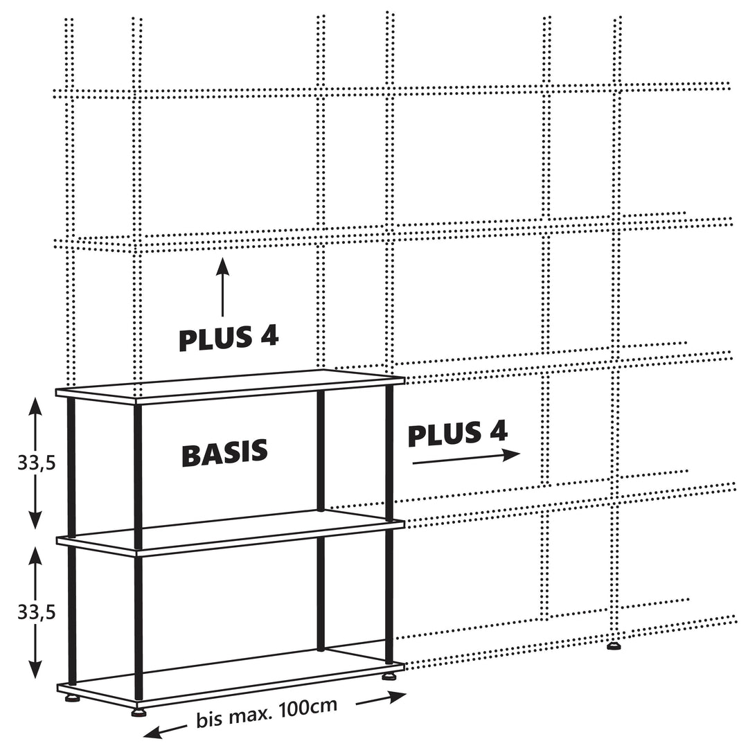 STIKADO PLUS 4 - shelf construction extension kit | Jakob Schenk