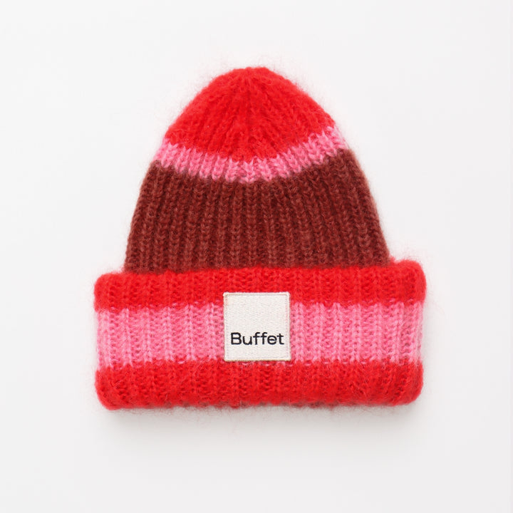 DOUBLE FOLD MOHAIR MÜTZE - Beanie - Pink/rot | Buffet Clothing