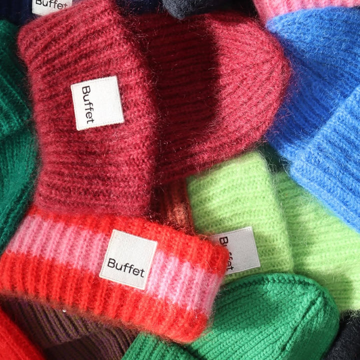 DOUBLE FOLD MOHAIR MÜTZE - Beanie - Pink/rot | Buffet Clothing