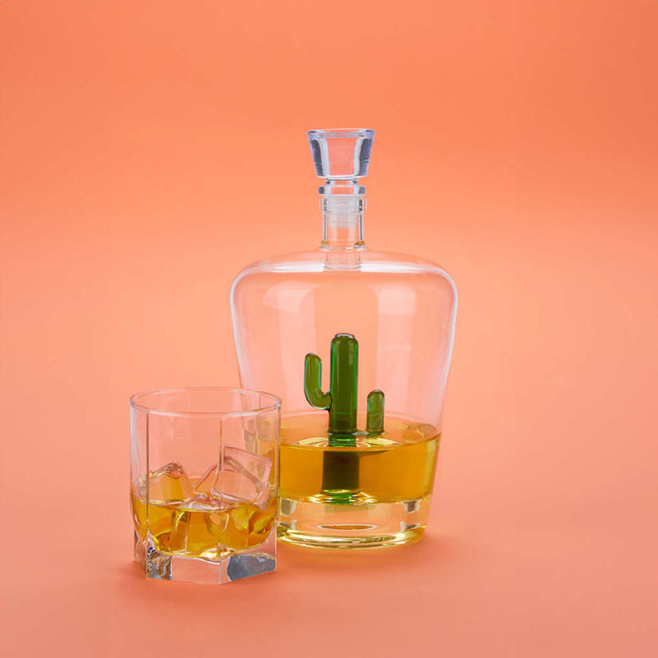 CACTUS - Schnapsflasche & Karaffe mit kleinem, grünem Kaktus - 1 Liter | BALVI