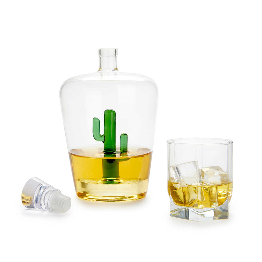CACTUS - Schnapsflasche & Karaffe mit kleinem, grünem Kaktus - 1 Liter | BALVI