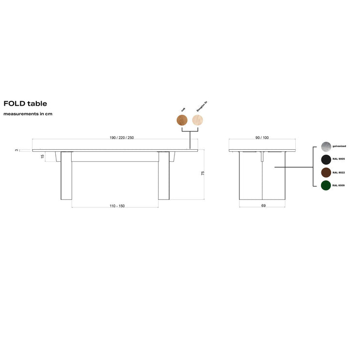 FOLD TABLE DOUGLAS FIR - table - douglas fir wood | hausen