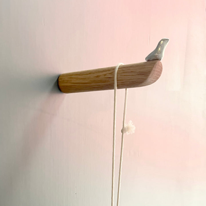BIRD - coat hooks made of wood & pewter - set of 3 | Formpoet