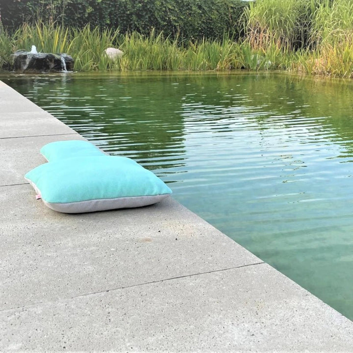 TÜRKIS & KREIDE - Outdoor Kissen - zweifarbig | hum