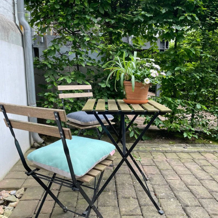 TÜRKIS & KREIDE - Outdoor Kissen - zweifarbig | hum