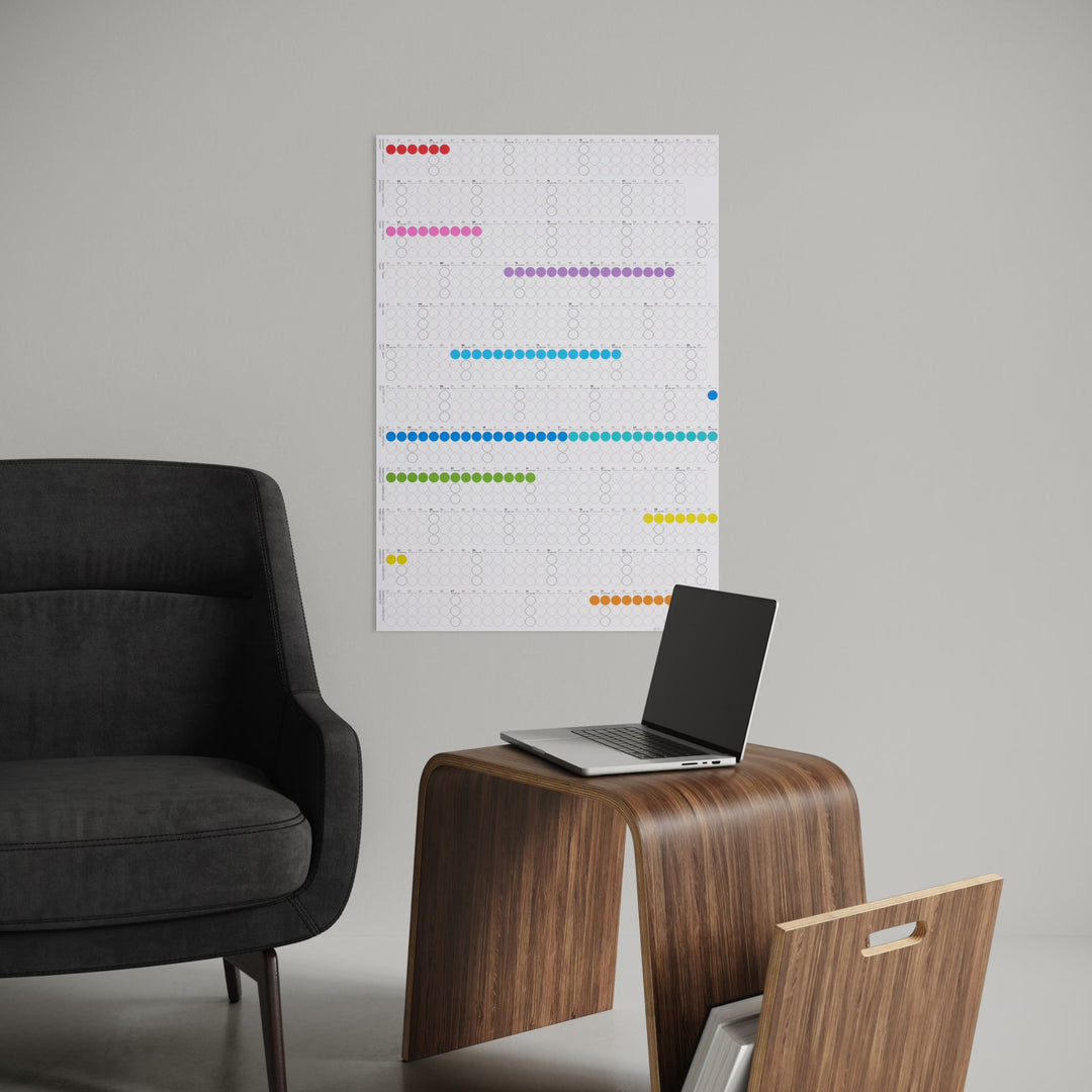 Annual planner - DOT ON HIGH - rainbow - portrait format | dot on