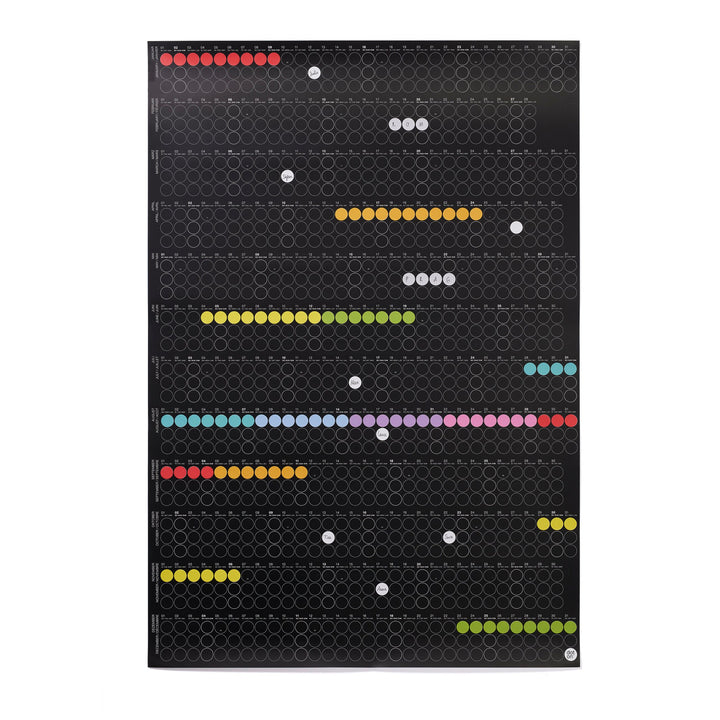 Annual planner - DOT ON HIGH - rainbow - portrait format | dot on