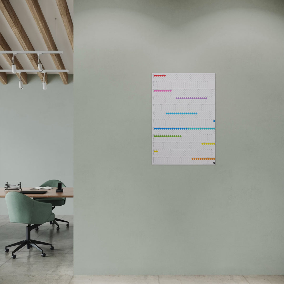 Annual planner - DOT ON HIGH - rainbow - portrait format | dot on