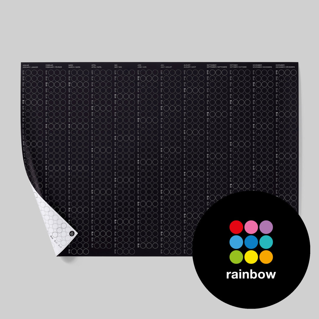 CLASSIC RAINBOW - Annual planner - landscape format | dot on