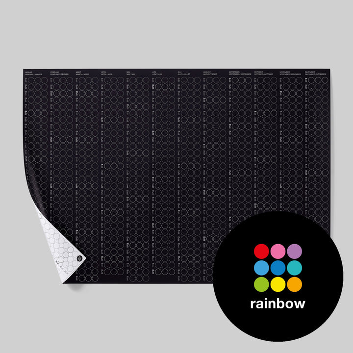 CLASSIC RAINBOW - Annual planner - landscape format | dot on