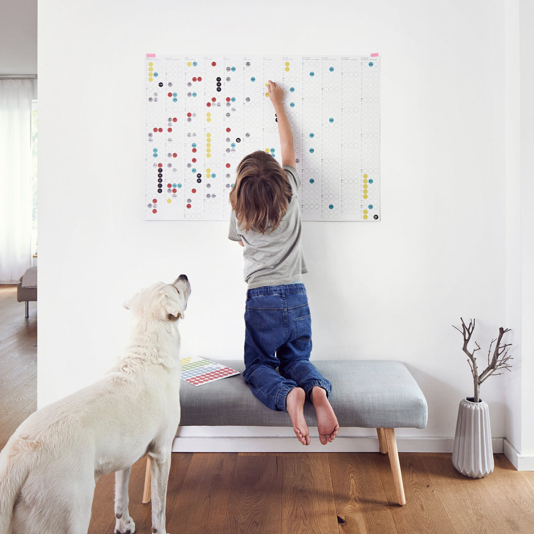 CLASSIC RAINBOW - Annual planner - landscape format | dot on