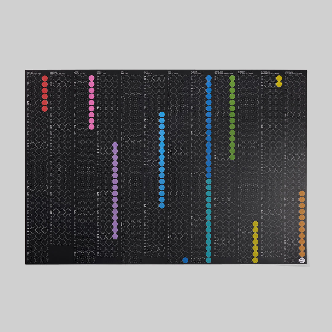 CLASSIC RAINBOW - Annual planner - landscape format | dot on