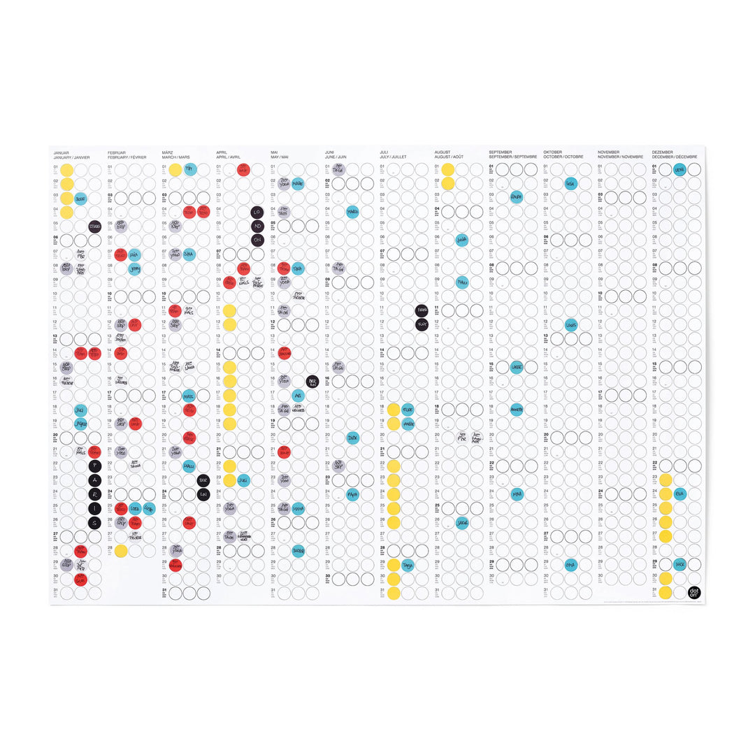 CLASSIC RAINBOW - Annual planner - landscape format | dot on