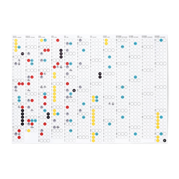 CLASSIC RAINBOW - Annual planner - landscape format | dot on