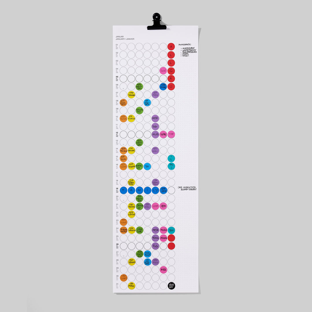 MAXI RAINBOW - monthly planner - with sticky dots | dot on