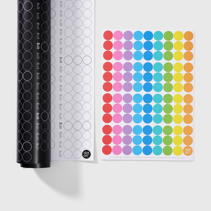 MAXI RAINBOW - monthly planner - with sticky dots | dot on