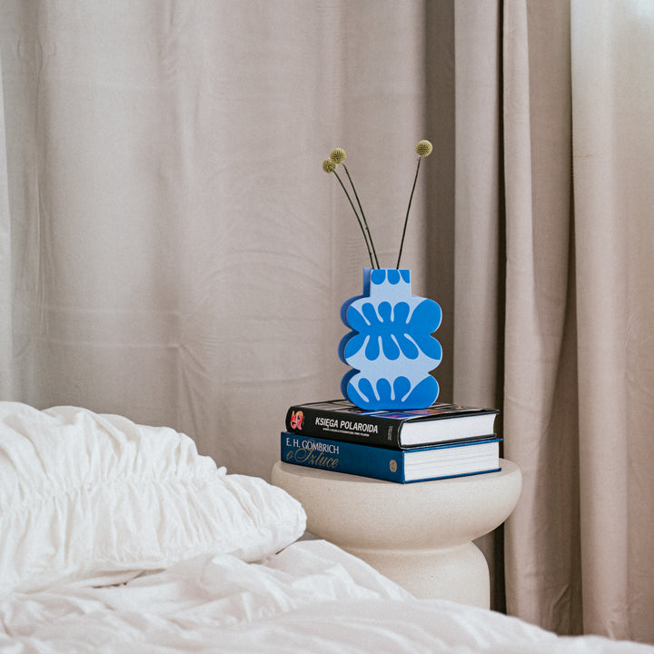 BIG BLUE - Vase aus Holz - mit Glaseinsatz | milin