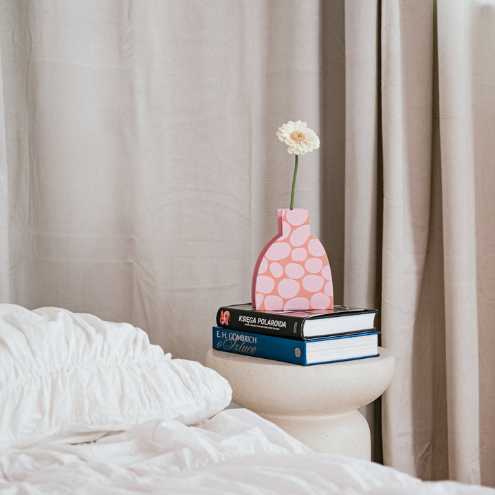 PINK STONES - wooden vase - with glass insert | milin