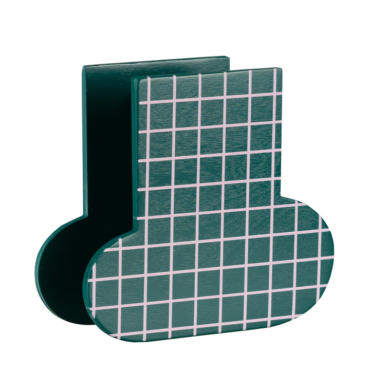 GRID - wooden vase - with glass insert | milin